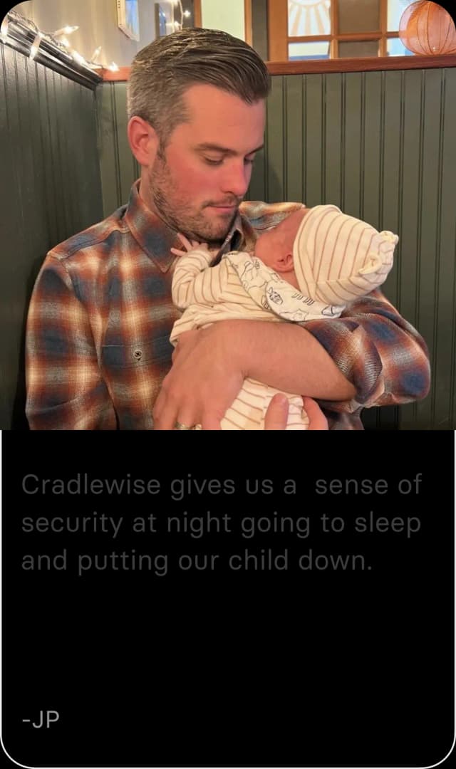 Cradlewise customer testimonial from JP